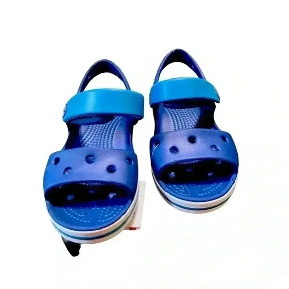 Crocs unisex-child Kids' Crocband Sandals Cerulean Blue/Ocean NWT Kids Size 10 - Picture 5 of 7